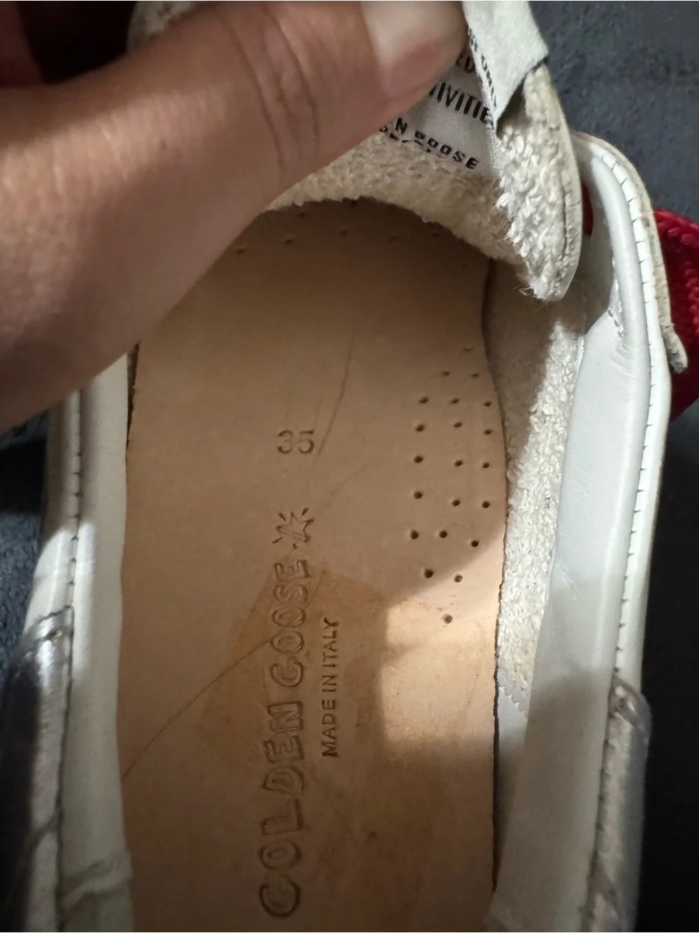 Golden Goose Kids White Star Sneakers with Red Laces